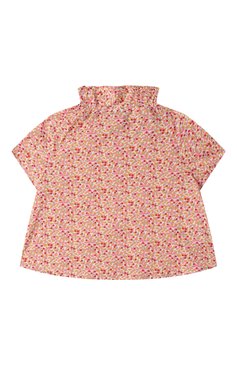 Детское хлопковая блузка IL GUFO розового цвета, арт. P25CC107C4139/5A-8A | Фото 2 (Драгоценные камни: Проставлено; Материал сплава: Проставлено; Рукава: Короткие; Случай: Повседневный; Материал внешний: Хлопок; Ростовка одежда: 4 года | 104 см, 7 лет | 122 см, 5 лет | 110 см)