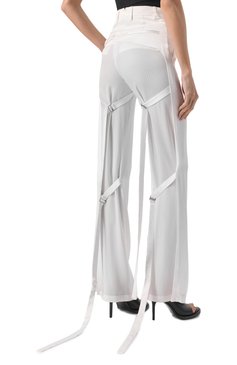 Женские брюки из вискозы ANN DEMEULEMEESTER белого цвета, арт. B0012420/FA573 | Фото 4 (Материал внешний: Вискоза; Длина (брюки, джинсы): Удлиненные; Материал сплава: Проставлено; Драгоценные камни: Пр�оставлено; Стили: Кэжуэл; Силуэт Ж (брюки и джинсы): Прямые; Кросс-КТ: костюм; Женское Кросс-КТ: Брюки-одежда)