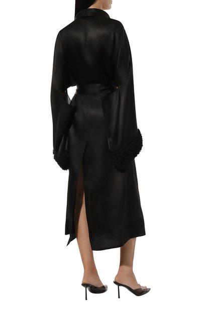 Шелковый плащ GOOROO черного цвета по цене 147960 руб., арт. TC002-2220-900-FW24/25, фото 4 Шелковый плащ GOOROO, арт. TC002-2220-900-FW24/25, фото 4