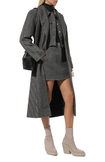 Юбка из шерсти и хлопка LVIR серого цвета по цене 36100 руб., арт. LV23F-SK03B, фото 2 Юбка из шерсти и хлопка LVIR, арт. LV23F-SK03B, фото 2