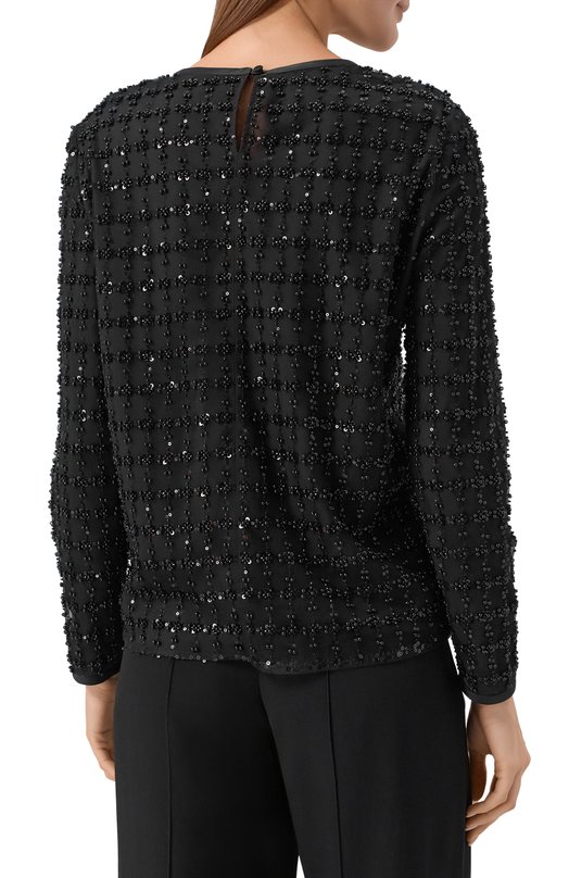 Топ с отделкой бисером Emporio Armani EW004098/AF20540 Чёрный  EW004098/AF20540 Фото 4