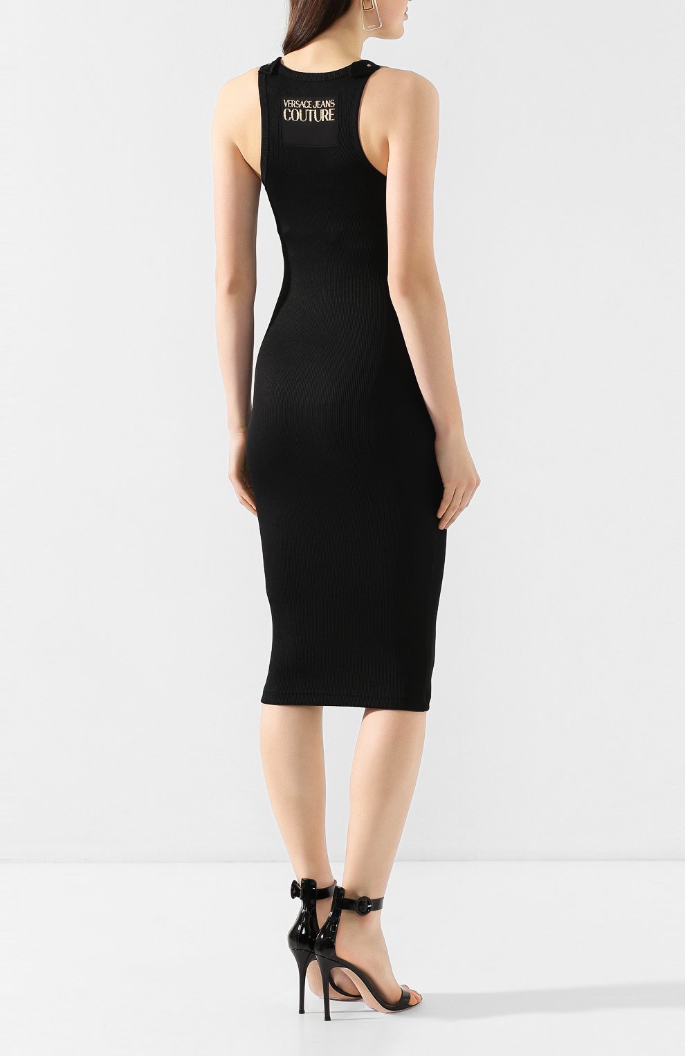 Платье VERSACE JEANS COUTURE черного цвета по цене 22600 руб., арт. D2HVA440-VDP940/10615, фото 4 Платье VERSACE JEANS COUTURE, арт. D2HVA440-VDP940/10615, фото 4