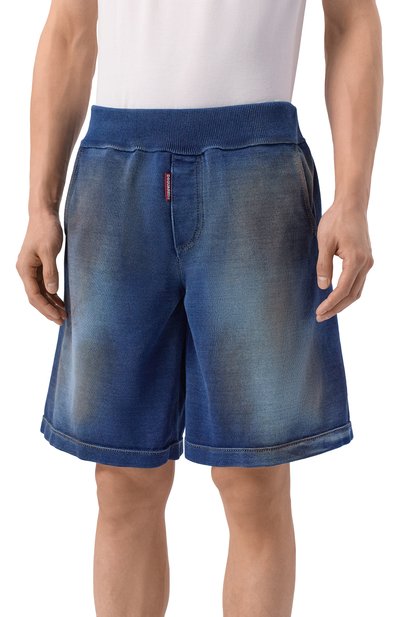 Хлопковые шорты DSQUARED2 синего цвета по цене 59350 руб., арт. S74KB1108/D13192, фото 3 Хлопковые шорты DSQUARED2, арт. S74KB1108/D13192, фото 3