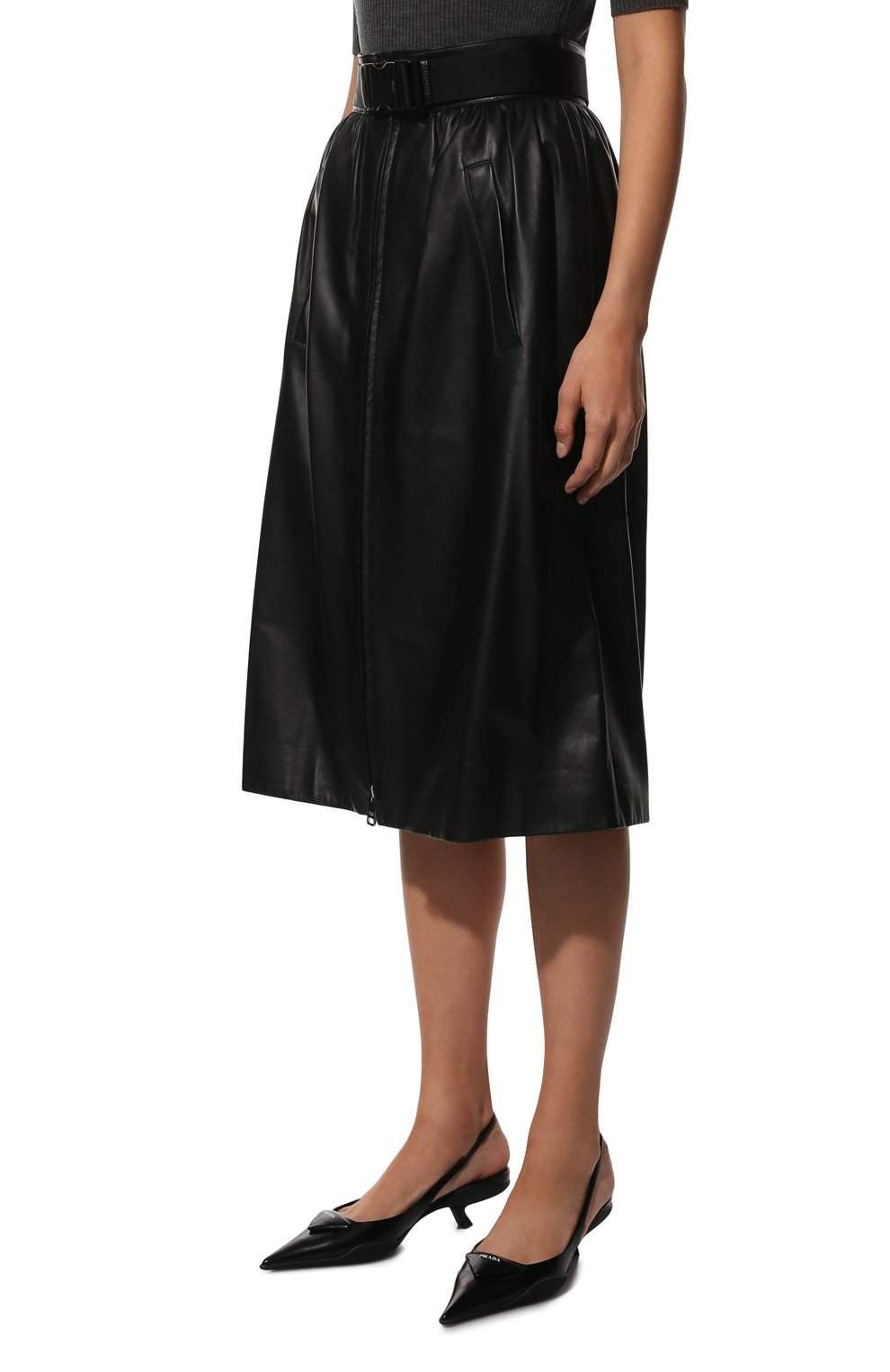 Кожаная юбка PRADA, арт. 51809-1WDV-F0002, фото 3