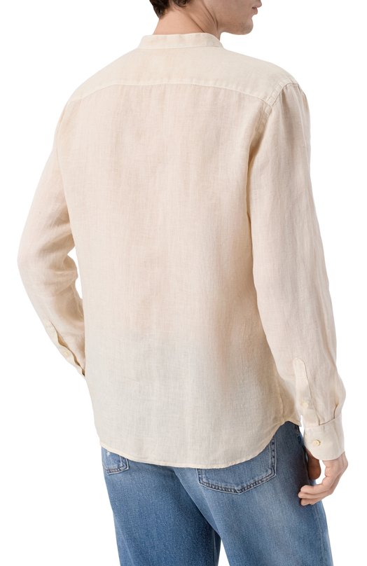 Льняная рубашка 120% Lino 33ALIM1159/0115/S00 Бежевый  33ALIM1159/0115/S00 Фото 4