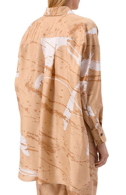 Шелковая рубашка Kiton D61438K0999G05 Бежевый  D61438K0999G05 Фото 4