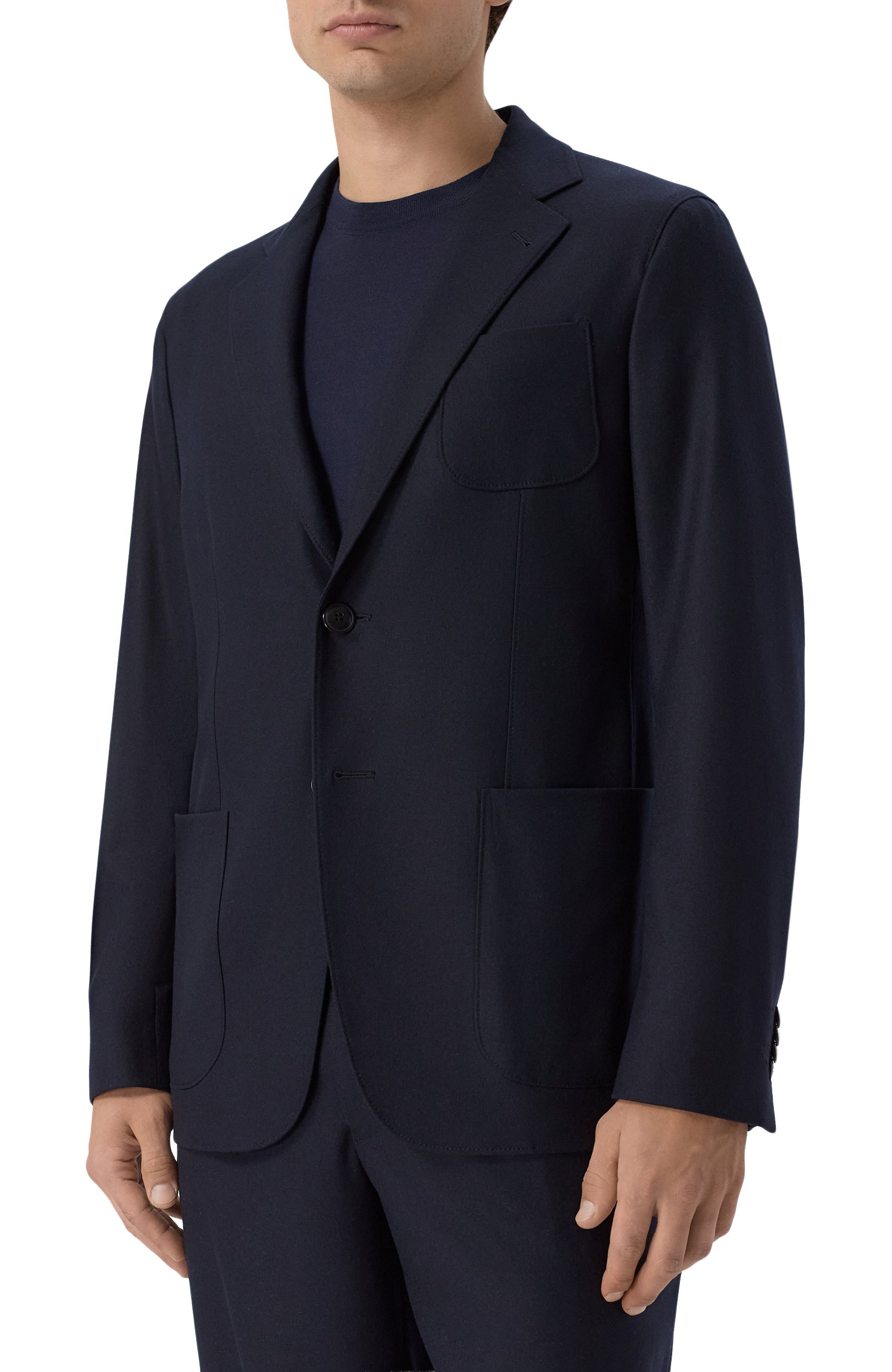 Кашемировый пиджак GIORGIO ARMANI темно-синего цвета по цене 411000 руб., арт. GM000248/TE10115, фото 3 Кашемировый пиджак GIORGIO ARMANI, арт. GM000248/TE10115, фото 3