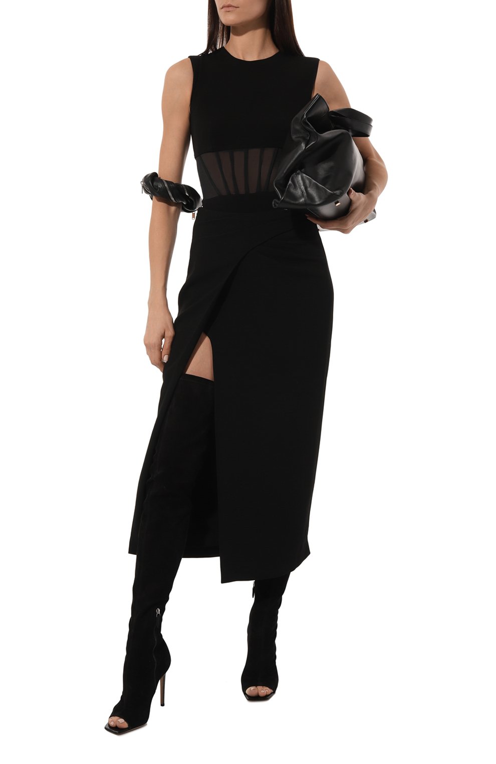 Боди из вискозы ALEXANDER MCQUEEN черного цвета по цене 131000 руб., арт. 753598, фото 2 Боди из вискозы ALEXANDER MCQUEEN, арт. 753598, фото 2