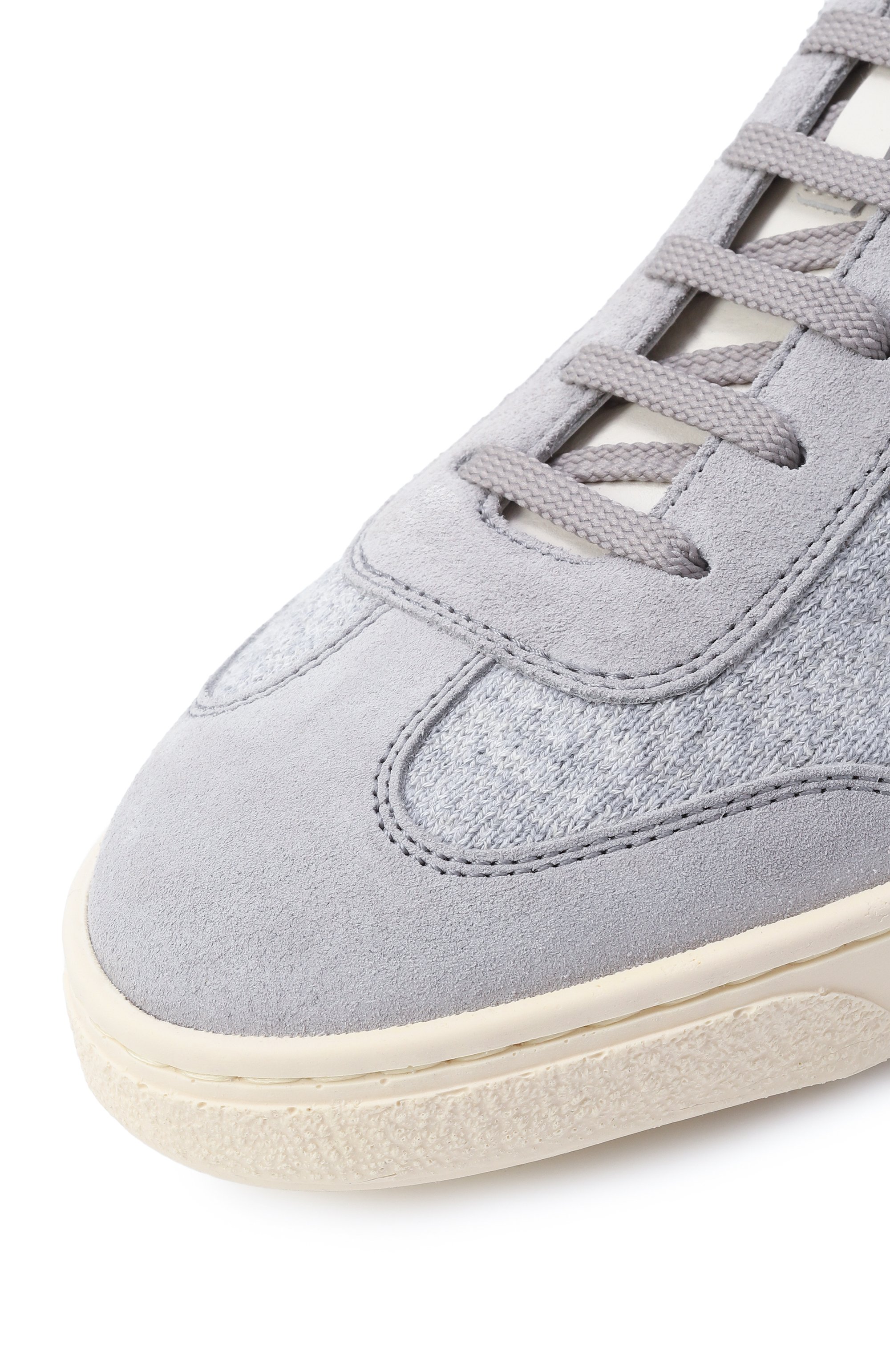 Текстильные кеды BRUNELLO CUCINELLI светло-серого цвета по цене 120500 руб., арт. MZUKVTN286, фото 7 Текстильные кеды BRUNELLO CUCINELLI, арт. MZUKVTN286, фото 7