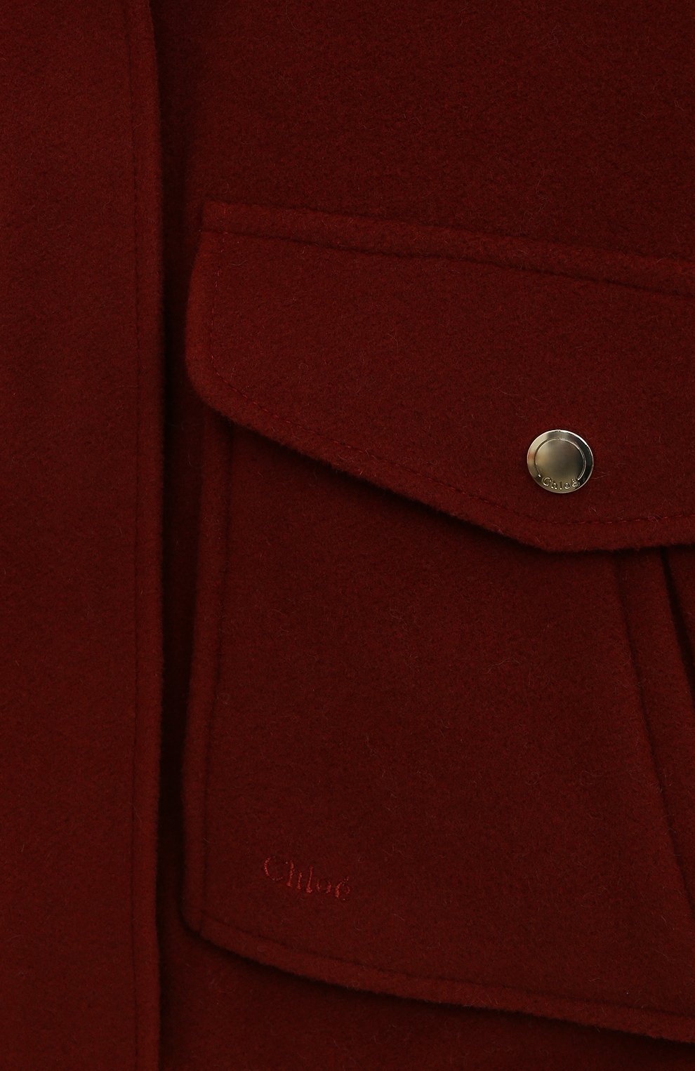 Шерстяная куртка CHLOÉ бордового цвета по цене 59000 руб., арт. C16436/14A, фото 3 Шерстяная куртка CHLOÉ, арт. C16436/14A, фото 3