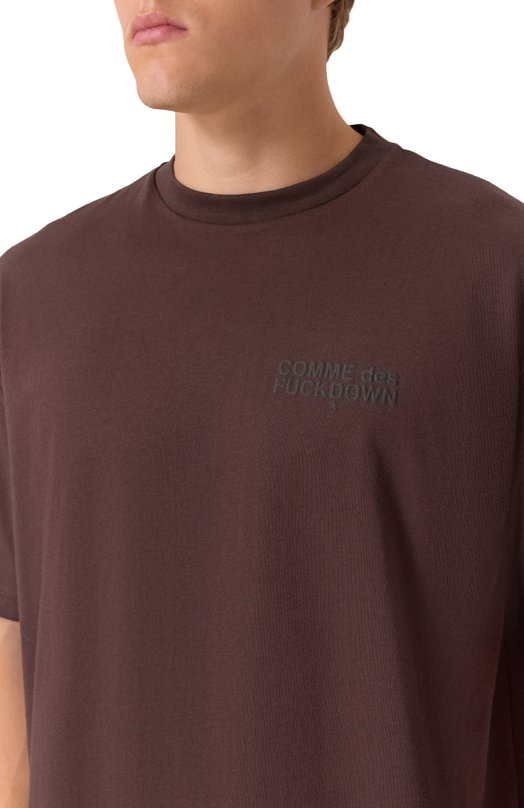 Хлопковая футболка Comme des Fuckdown CFABW01511 Коричневый  CFABW01511 Фото 5