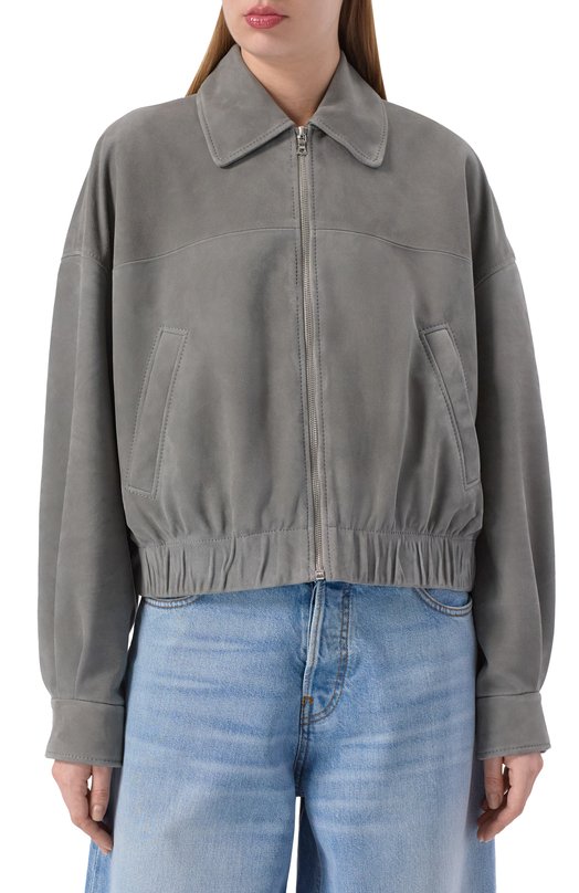 Замшевый бомбер Maslov MZK07 Серый  MZK07 Фото 3