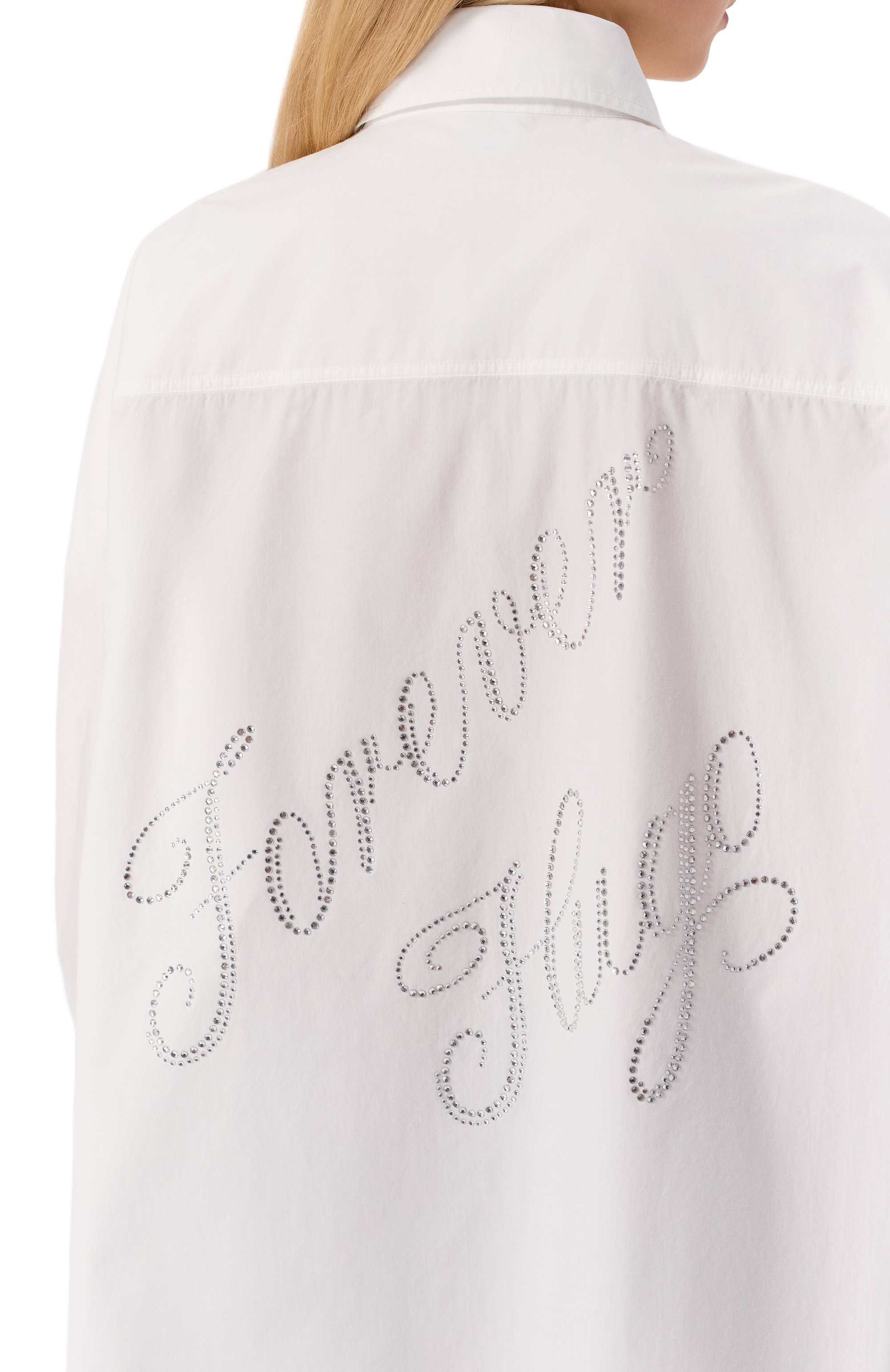 Хлопковая рубашка с отделкой стразами HUGO BLUE, арт. 50550592, фото 5