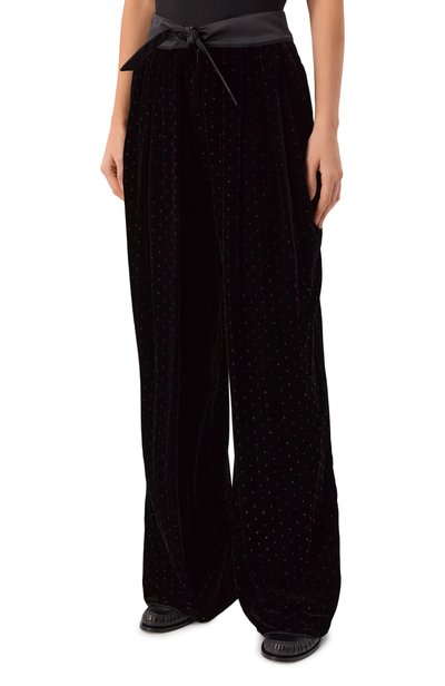 Бархатные брюки EMPORIO ARMANI черного цвета по цене 63950 руб., арт. EW004285/AF24428, фото 3 Бархатные брюки EMPORIO ARMANI, арт. EW004285/AF24428, фото 3