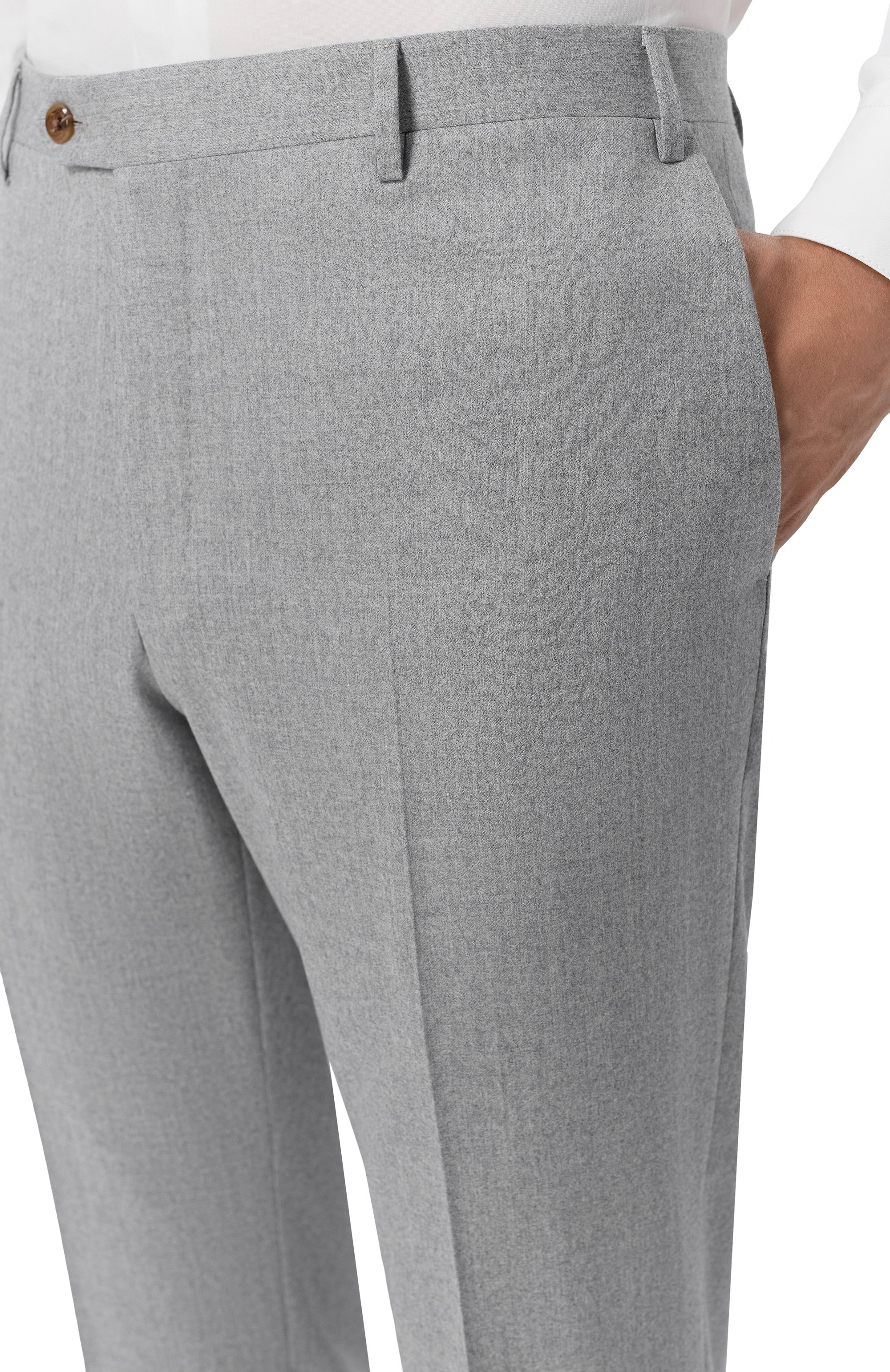 Шерстяные брюки CORNELIANI светло-серого цвета по цене 56450 руб., арт. 285B01/2A18111, фото 5 Шерстяные брюки CORNELIANI, арт. 285B01/2A18111, фото 5