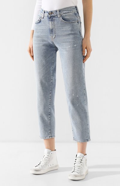 Джинсы с потертостями 7 FOR ALL MANKIND голубого цвета по цене 17950 руб., арт. JSA7R830PH, фото 3 Джинсы с потертостями 7 FOR ALL MANKIND, арт. JSA7R830PH, фото 3