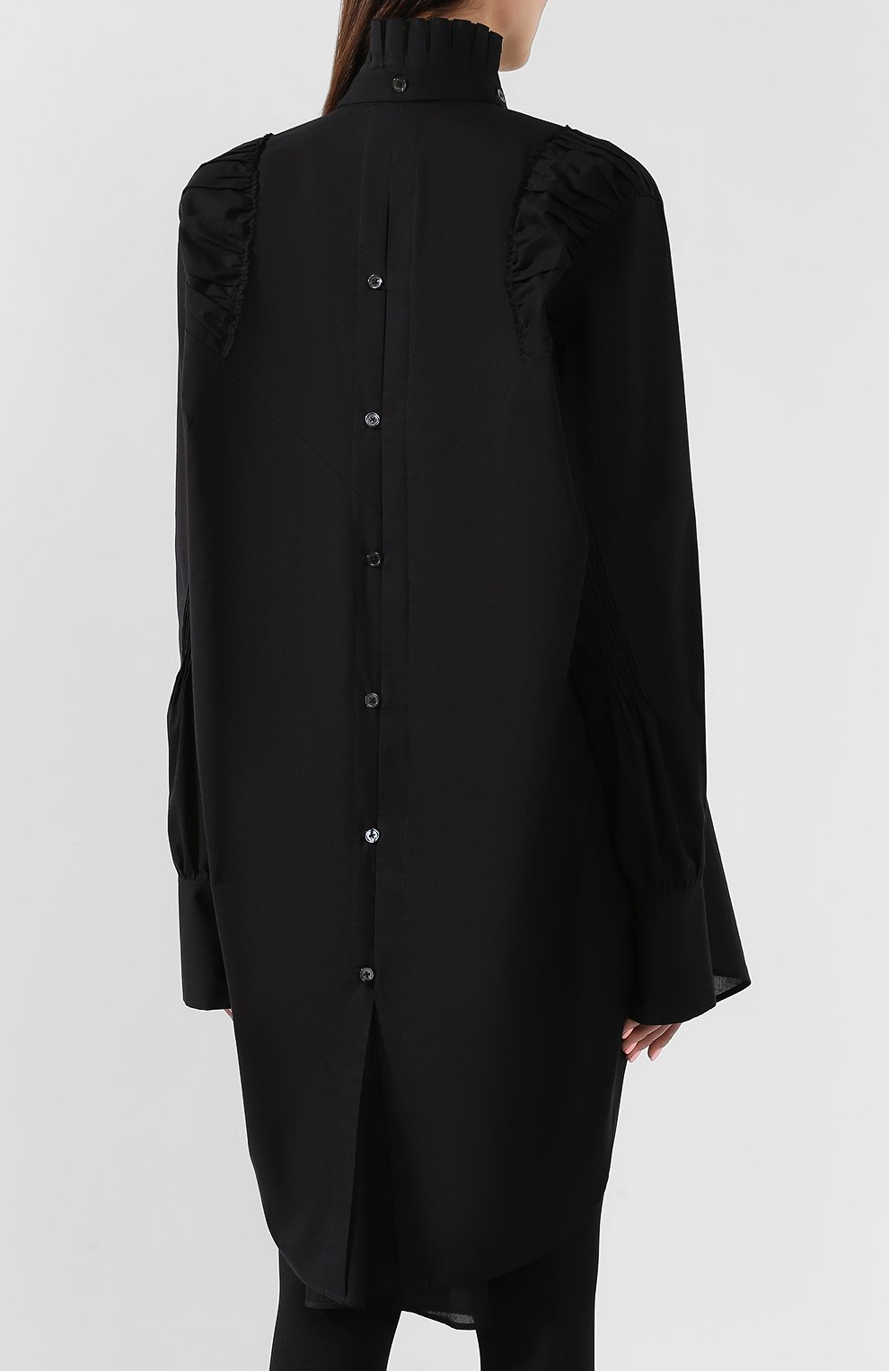 Хлопковая рубашка ANN DEMEULEMEESTER черного цвета по цене 45950 руб., арт. 1901-2012-P-120-099, фото 4 Хлопковая рубашка ANN DEMEULEMEESTER, арт. 1901-2012-P-120-099, фото 4
