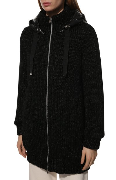 Комбинированный кардиган HERNO черного цвета по цене 99500 руб., арт. MP00004DR/76012, фото 3 Комбинированный кардиган HERNO, арт. MP00004DR/76012, фото 3