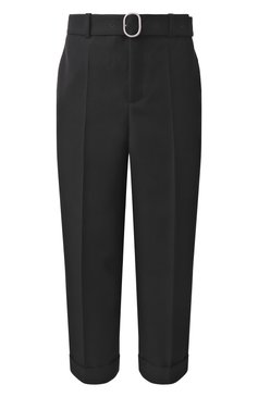 Мужские шерстяные брюки JIL SANDER черного цвета, арт. J22KA0230/J40002 | Фото 1 (Длина (брюки, джинсы): Укороченные; Материал сплава: Проставлено; Материал внешний: Шерсть; Драгоценные камни: Проставлено; Случай: Повседневный; Стили: Минимализм)