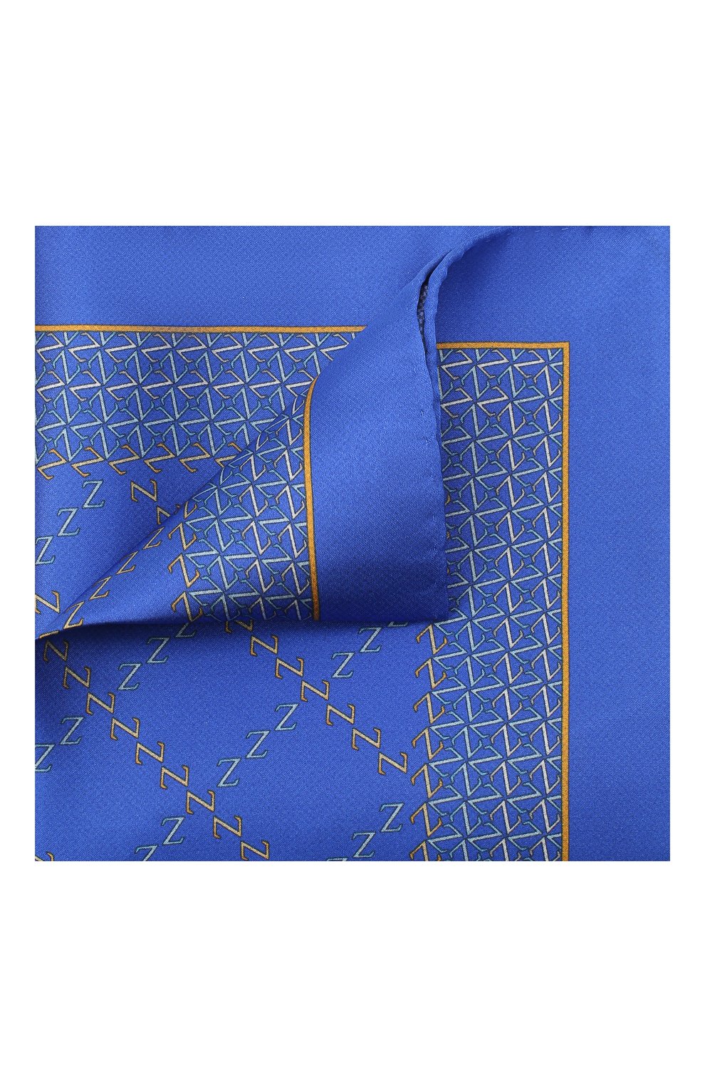 Шелковый платок ZILLI синего цвета по цене 9900 руб., арт. 51200/HANDKERCHIEF, фото 1 Шелковый платок ZILLI, арт. 51200/HANDKERCHIEF, фото 1