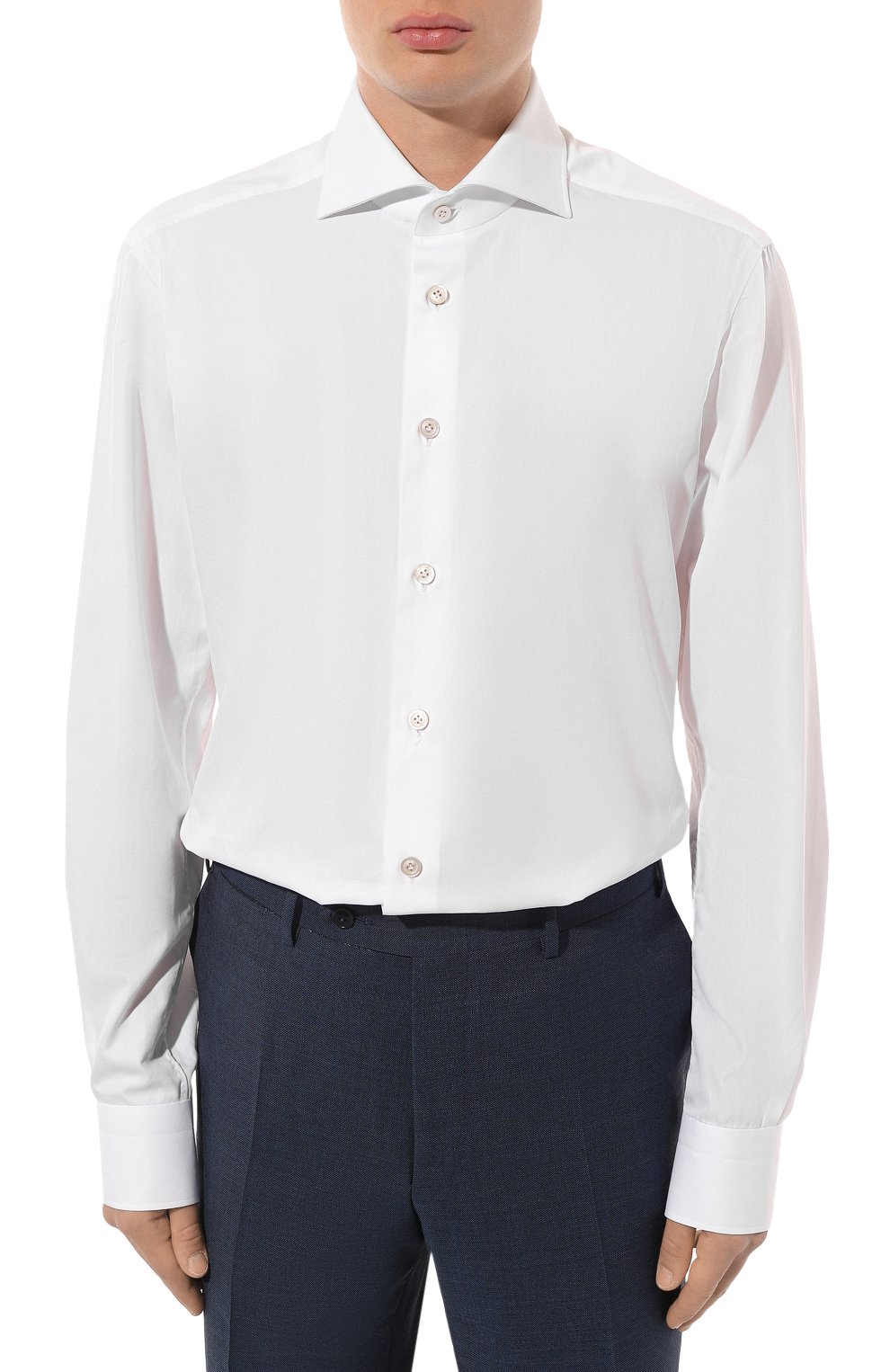 Хлопковая сорочка KITON белого цвета по цене 87550 руб., арт. UCCH0660701, фото 4 Хлопковая сорочка KITON, арт. UCCH0660701, фото 4
