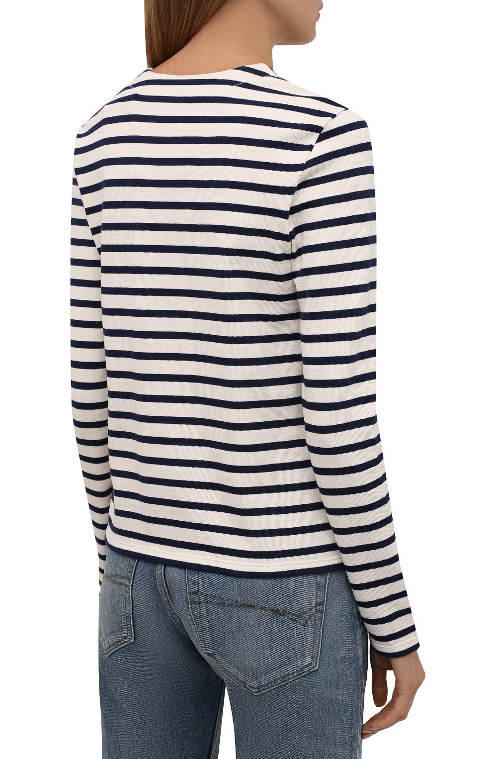 Хлопковый пуловер SAINT LAURENT кремового цвета по цене 83950 руб., арт. 662755/Y36GH, фото 4 Хлопковый пуловер SAINT LAURENT, арт. 662755/Y36GH, фото 4