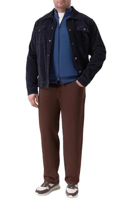 Хлопковый кардиган Canali C0022/MK02459 Синий  C0022/MK02459 Фото 2