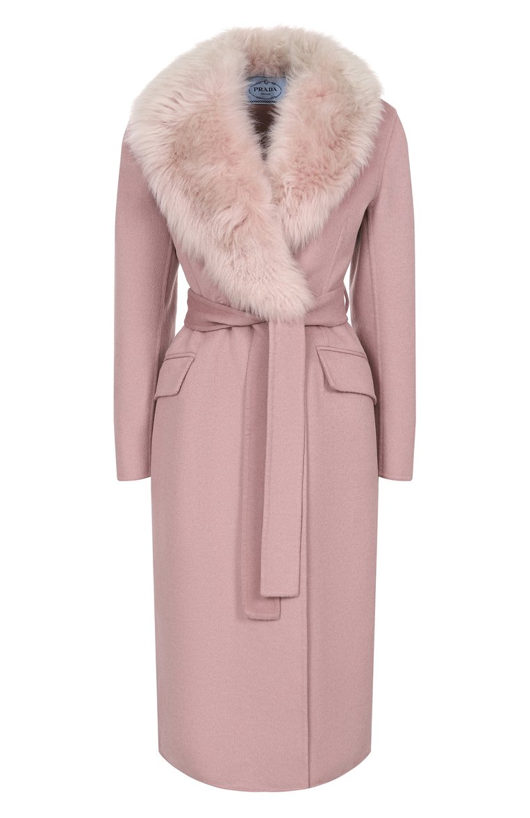 Шерстяное пальто с воротником из козы PRADA, арт. P684LP-1UUO-F01EQ-192, фото 1