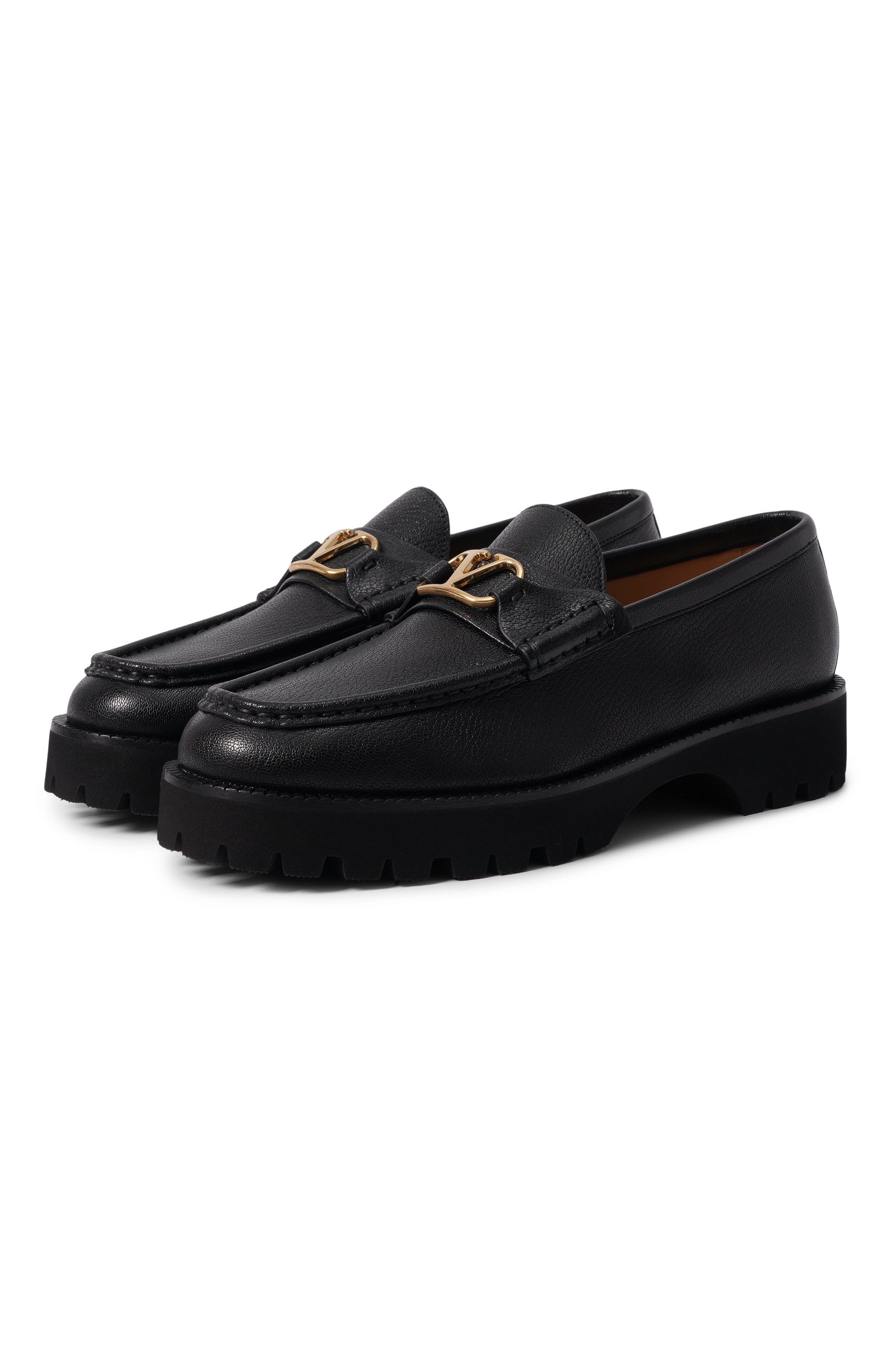 Кожаные лоферы vlogo signature VALENTINO черного цвета по цене 118000 руб., арт. 9W2S0NF5/NDB, фото 1 Кожаные лоферы vlogo signature VALENTINO, арт. 9W2S0NF5/NDB, фото 1
