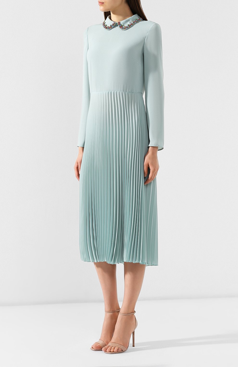 Платье-миди REDVALENTINO бирюзового цвета по цене 69550 руб., арт. SR3VAF27/49G, фото 3 Платье-миди REDVALENTINO, арт. SR3VAF27/49G, фото 3