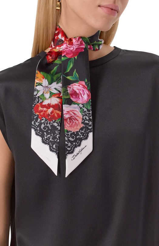 Шелковый шарф-твилли Dolce & Gabbana FS215A/GDC7A Разноцветный  FS215A/GDC7A Фото 2