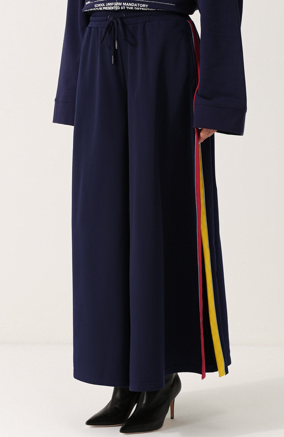 Хлопковые широкие брюки с разрезами FENTY PUMA BY RIHANNA темно-синего цвета по цене 12600 руб., арт. 57576801, фото 3 Хлопковые широкие брюки с разрезами FENTY PUMA BY RIHANNA, арт. 57576801, фото 3