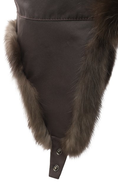 Шапка-ушанка с мехом соболя VICTORIA KUSENKOVA темно-коричневого цвета по цене 300960 руб., арт. 330903504159, фото 3 Шапка-ушанка с мехом соболя VICTORIA KUSENKOVA, арт. 330903504159, фото 3