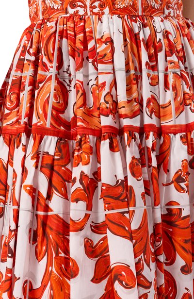 Хлопковая юбка DOLCE & GABBANA оранжевого цвета по цене 136500 руб., арт. F4CB1T/GDDRL, фото 5 Хлопковая юбка DOLCE & GABBANA, арт. F4CB1T/GDDRL, фото 5