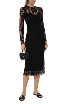 Женские текстильные шлепанцы rainbow bianca DOLCE & GABBANA черного цвета, арт. CQ0023/AG667 | Фото 2 (Драгоценные камни: Проставлено; Материал сплава: Проставлено; Материал внешний: Текстиль; Каблук высота: Низкий; Подошва: Плоская; Материал внутренний: Текстиль)