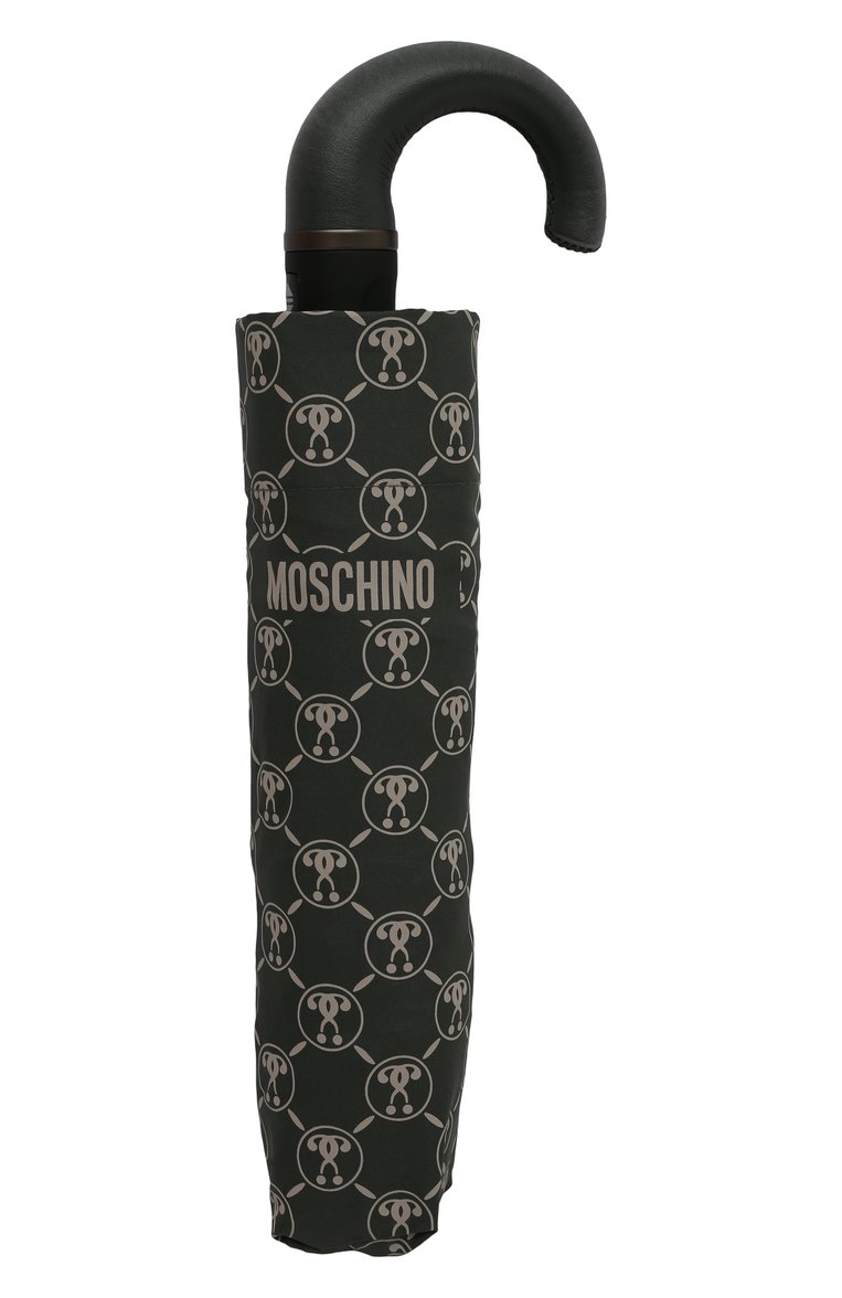 Мужской складной зонт MOSCHINO серого цвета, арт. 8271-T0PLESS | Фото 4 (Материал: Металл, Синтетический материал, Текстиль; Нос: Не проставлено)