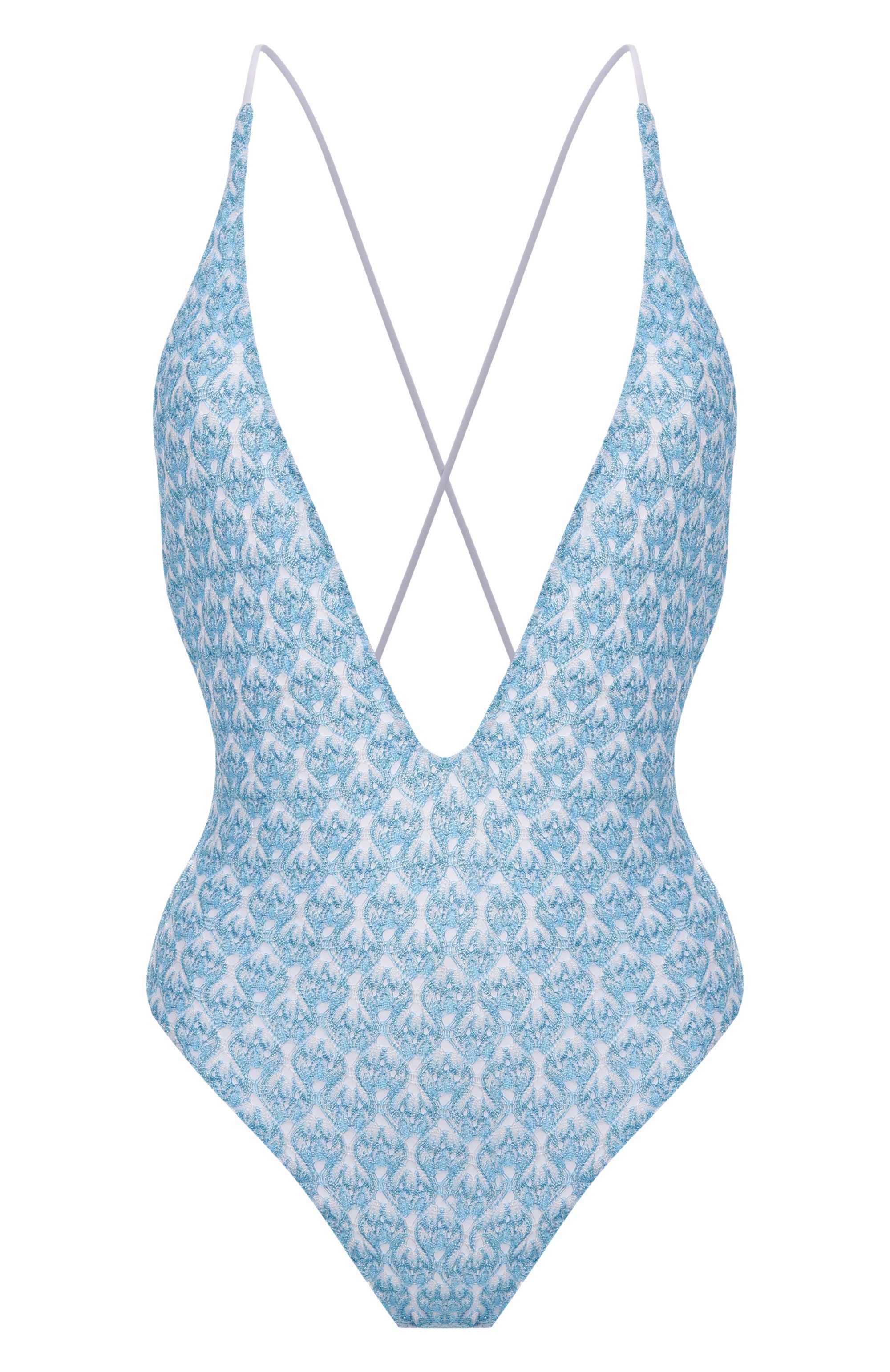 Слитный купальник MISSONI голубого цвета по цене 64500 руб., арт. MC22SP03/BR012T, фото 1 Слитный купальник MISSONI, арт. MC22SP03/BR012T, фото 1