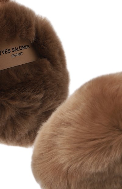 Шерстяные наушники с мехом YVES SALOMON ENFANT, арт. 20WEA310XXREXX, фото 3
