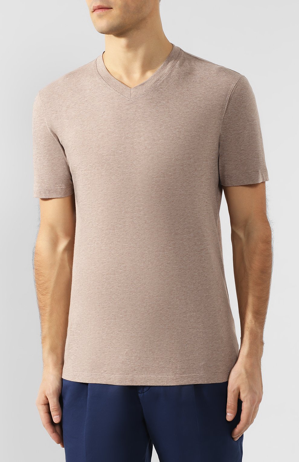 Хлопковая футболка BRUNELLO CUCINELLI бежевого цвета по цене 34700 руб., арт. M0T611344, фото 3 Хлопковая футболка BRUNELLO CUCINELLI, арт. M0T611344, фото 3