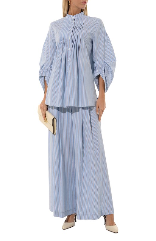 Хлопковая рубашка Alberta Ferretti Голубой, фото 2