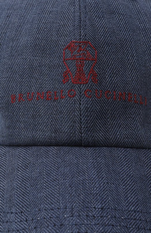 Льняная бейсболка Brunello Cucinelli MH2519850 Синий  MH2519850 Фото 3