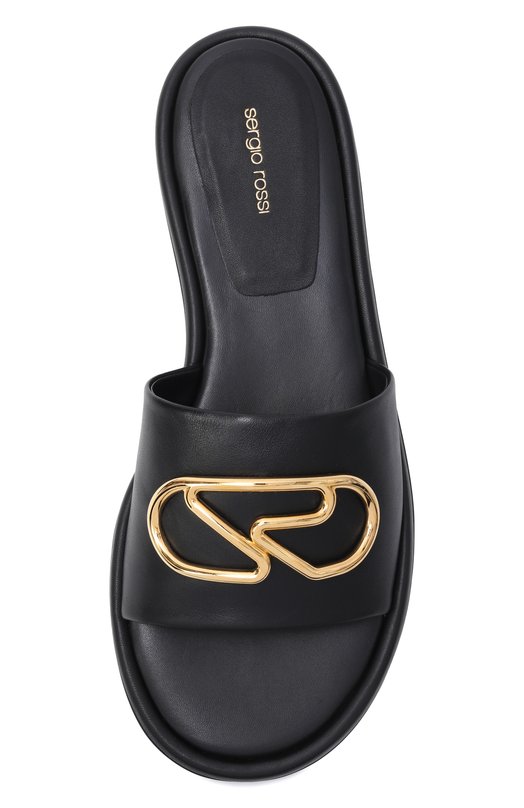 Кожаные шлепанцы Surge Sergio Rossi B11380/MMVN13 Чёрный  B11380/MMVN13 Фото 6