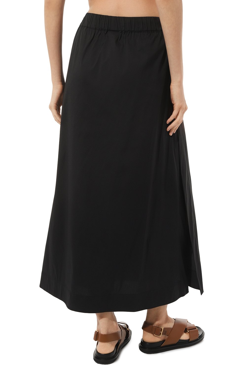 Хлопковая юбка WEEKEND MAX MARA черного цвета по цене 23410 руб., арт. RICETTA 23310101, фото 4 Хлопковая юбка WEEKEND MAX MARA, арт. RICETTA 23310101, фото 4