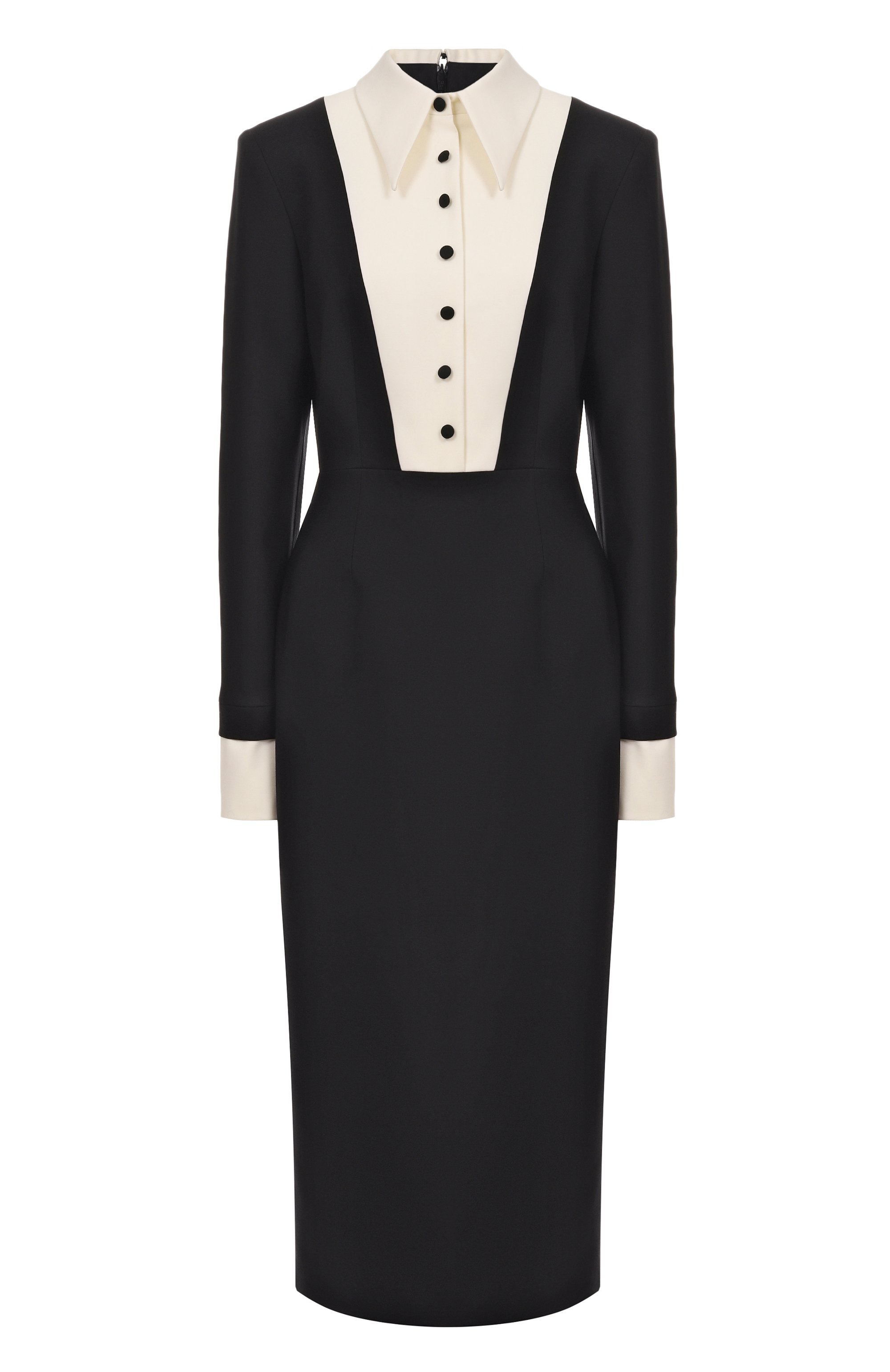 Шерстяное платье SHERVARLI черного цвета по цене 110000 руб., арт. DR25-0020, фото 1 Шерстяное платье SHERVARLI, арт. DR25-0020, фото 1