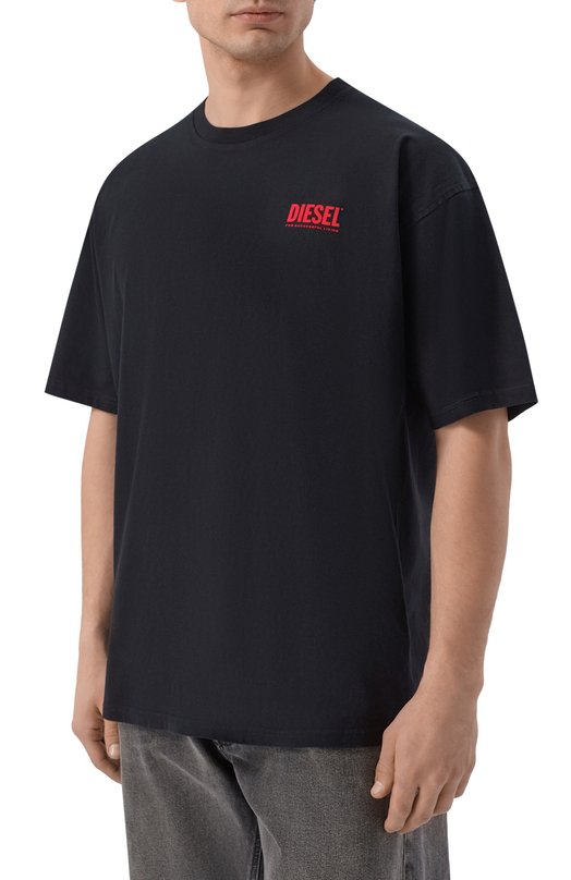 Хлопковая футболка Diesel A20036/0EPCA Чёрный  A20036/0EPCA Фото 3