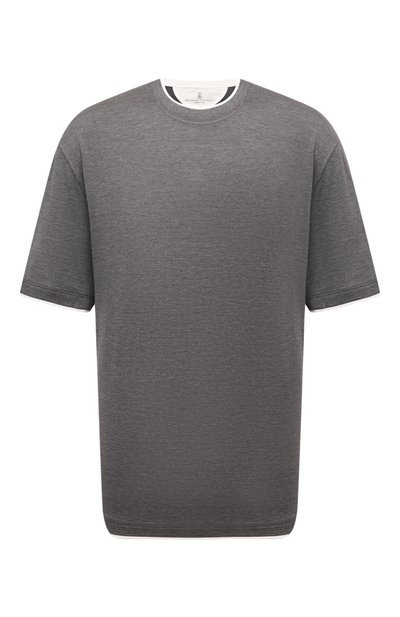 Мужская футболка из шелка и хлопка BRUNELLO CUCINELLI, арт. MH8367427W