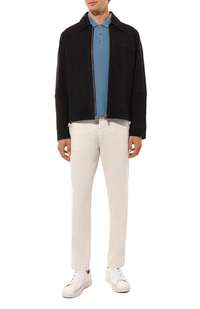 Хлопковое поло MOSCHINO голубого цвета по цене 18700 руб., арт. A1603/7042, фото 2 Хлопковое поло MOSCHINO, арт. A1603/7042, фото 2