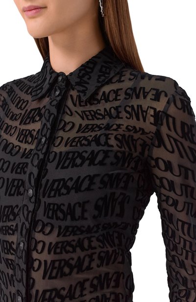 Блузка VERSACE JEANS COUTURE черного цвета по цене 35300 руб., арт. 79HAL213/JS490, фото 5 Блузка VERSACE JEANS COUTURE, арт. 79HAL213/JS490, фото 5