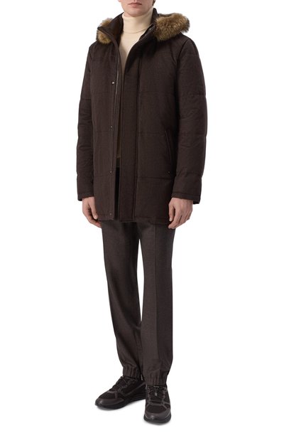 Мужская кашемировая куртка с отделкой из енота STEFANO RICCI, арт. MDJ6300293/4816_001