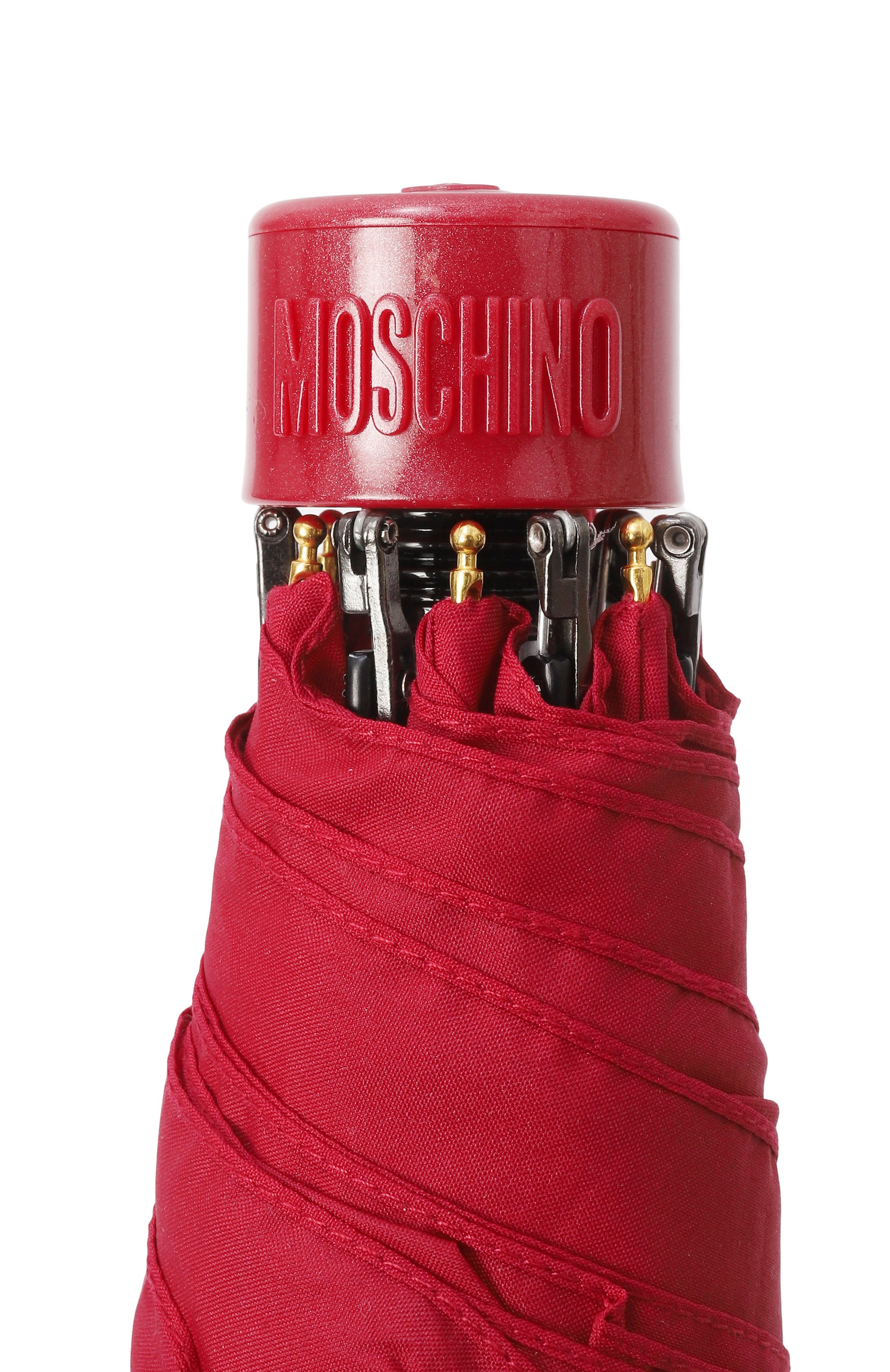 Складной зонт MOSCHINO красного цвета по цене 10750 руб., арт. 8425 SUPERMINI, фото 6 Складной зонт MOSCHINO, арт. 8425 SUPERMINI, фото 6